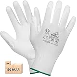 BWOLF PENGUIN Arbeitshandschuhe Herren/Arbeitshandschuhe Damen Handschuhe, rutschfeste Montagehandschuhe Nahtlos für Reparaturen, Feinarbeiten, Automobilindustrie, Autoservice (9(12 paar), Weiß)