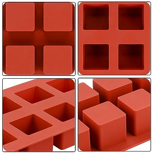 JOERSH Cube Cake Silicone Mold | 2" x 2" x 2" 3D Square Mini Mousse Cake Baking Mold, French Dessert Molds for Chocolate, Jello, Brownie Bites, Ice Cream Cube, 8-Cavity