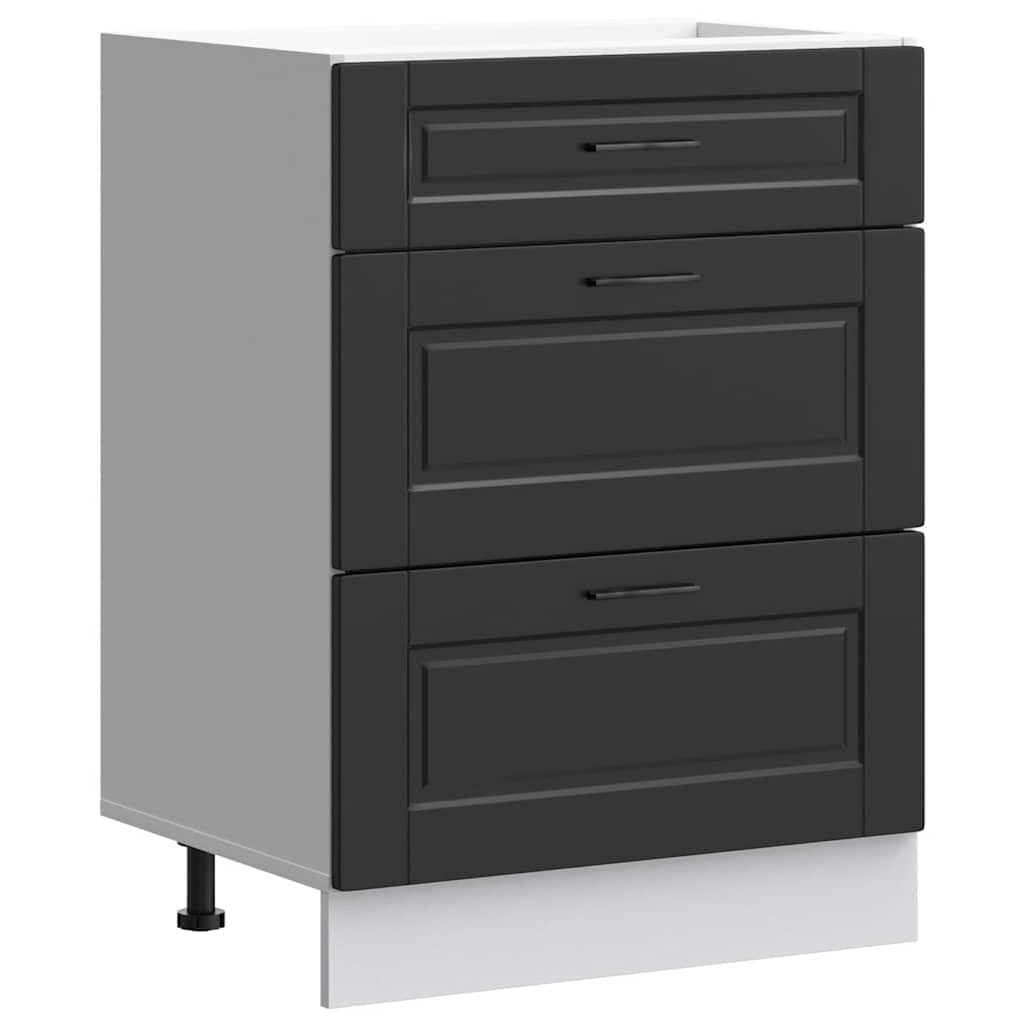 VIDAXL - Porto Kitchen Base Cabinet - Black - 81.5 x 60 x 46 cm