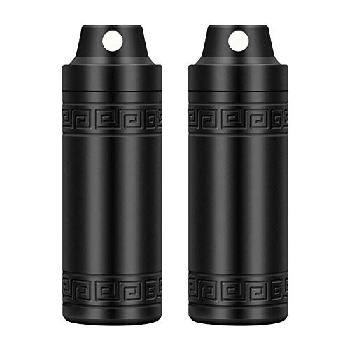 Stash Jar, Airtight Smell Proof Container Aluminium Travel Pill Box, Keychain Waterproof EDC