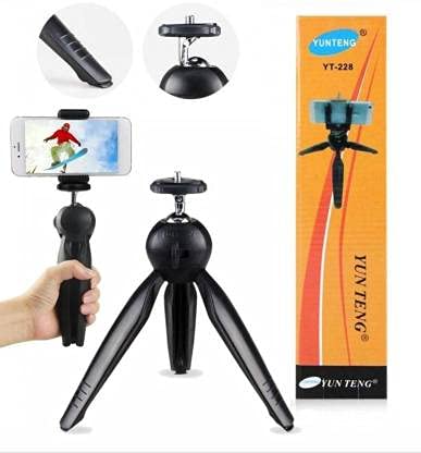 HMTECH hopizone Mini Yunteng YT 228 - Black Tripod (Black, Supports Up to 500 g)