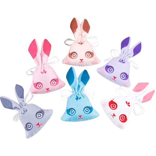 10 bolsas de saco de seda con forma de conejo miniatura 1