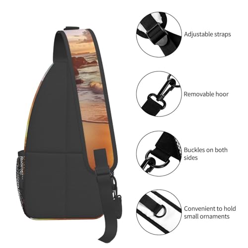 Bolso cruzado deportivo negro para adulto unisex miniatura 5