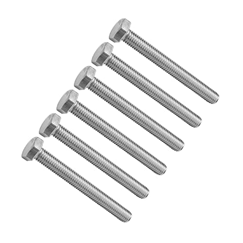 Image of Bettomshin 6Pcs M8 x 70mm Hex Bolts, 304 Stainless Steel 1.25mm Thread Pitch Fully Threaded Metric Hex Head Screw Bolts, Hexagon Screw Bolt, Hex Tap Bolts, Silver, A2-70 (Overall Size 75.3x13x13mm)