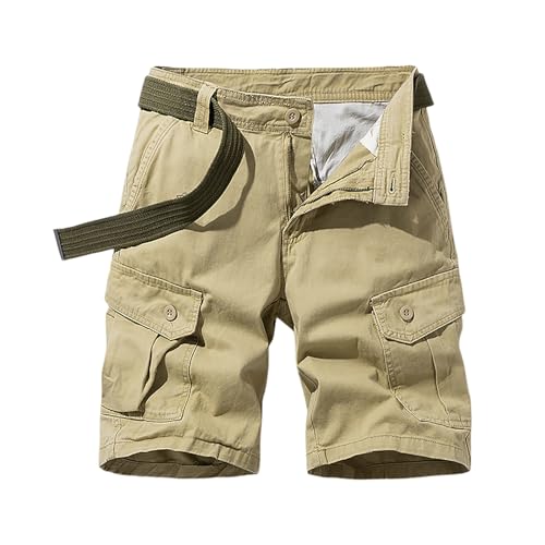 Men's Cargo Shorts Summer Casual Workwear Lightweight Relaxed Fit Outdoor Utility Pockets Shorts for Hiking