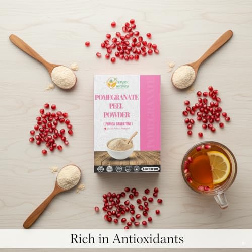 Image of Herbs Botanica Pomegranate Peel Powder 100% Pure & Natural Pomegranate Powder for Herbal Tea, Skincare & DIY Beauty Finely Ground, Additive-Free, Resealable Pack 5.3 oz