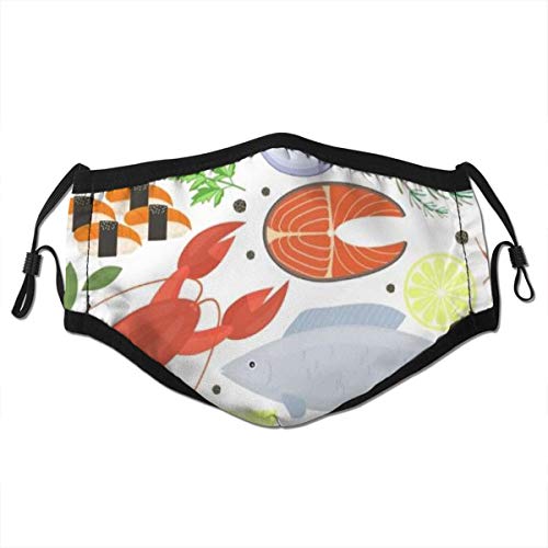 Preisvergleich Produktbild VAMIX Meeresfrüchte Dill Gewürze Kochen kulinarische Gourmet Steak Restaurant Menü Texturen Lebensmittel Zutaten wiederverwendbarer Mund Warmes winddichtes Baumwollgesicht