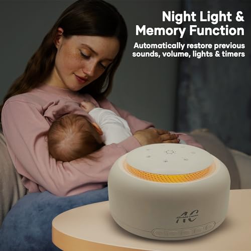 White Noise Sound Machine – Sound Machine for Sleep – 3 Timer Sound Machine with 30 Natural Soothing Sounds, 30 Level Volume Light White Noise Machine for Baby and Adult Powered AC or USB - Image 6