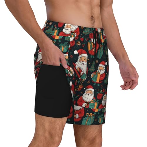 Merry Christmas Print Men Stylish Functionality Swim Trunks Breathable Beach Shorts Surfing Gym Fishing3