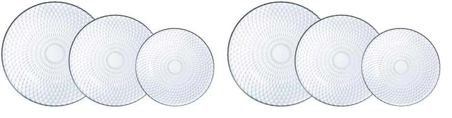 Luminarc Pampille Clear Vajilla Vidrio 18 Piezas - 6 Personas (Paquete de 2)