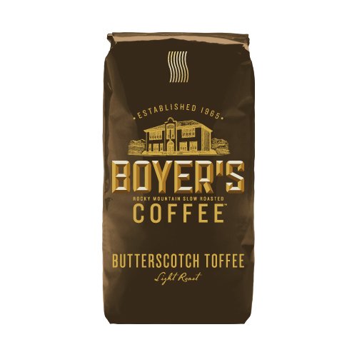 Boyer's Coffee Butterscotch Toffee, Whole Bean Light Roast 2.5 Lbs Bags