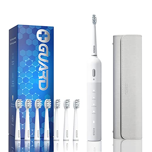 Electric Toothbrush, 150 Days Use Rechargeable 8 Heads for 2 Years, IPX7 4 Modes Electric Toothbrush for Adults, OGuard Smart Toothbrush, Ultra Clean Sonic Toothbrush with Travel Kit 2 Mins Timer