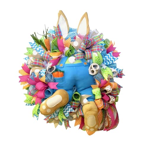 Deco Paques Couronne de Lapin de Pâques Décorations de Pâques Couronne de Printemps Decoration Lapin de Paques Couronne Porte Décoration Intérieure et...