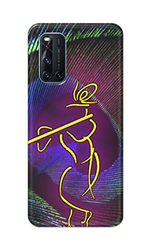 Image of PRINTFIDAA Lord Krishna On Peacock Feather Hard Back Cover for Vivo V19 Back Cover -(P6) KAT1007