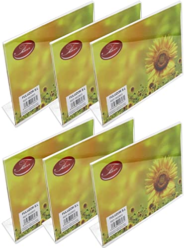 Pack de 6 Porta fotos plástico transparente, Marco fotos de mesa, Soporte para fotos de plástico, disponible en vertical y...