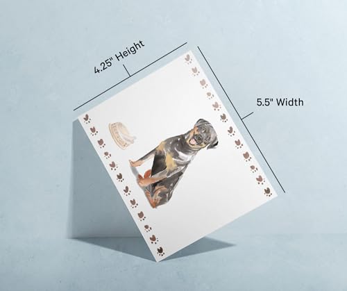 Image of Twigs Paper Rottweiler Thank You Cards, 12 Dog Stationery Note Cards