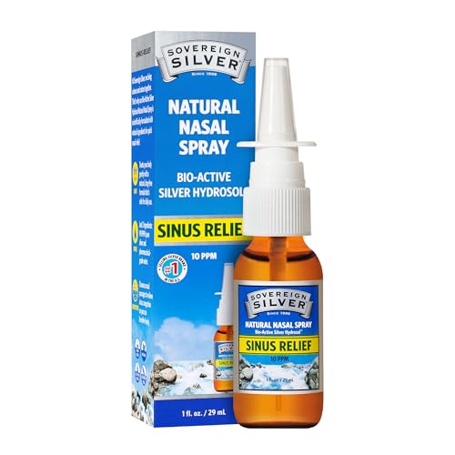 Sovereign Silver Natural Nasal Spray - Colloidal Silver Nasal Spray, Bio Active Nose Mist for Sinus Congestion and Immune Support, Adults and Kids, 10 ppm - 1 fl oz (29mL)