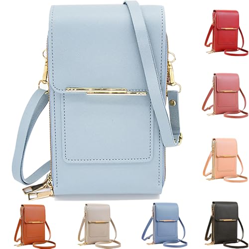 Image of Anti-Theft Leather Bag,Small Crossbody Cell Phone Purse Wallet for Women,RFID Block Phone Purse Crossbody with Shoulder Strap