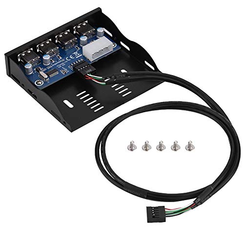 Estink USB 2.0 3,5-Zoll Floppy-Frontplatte mit Kartenleser, Interner 9-Pin USB Hub Adapter für Computer Desktop