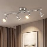 Dehobo Faretti LED Soffitto 4 Luci GU10 Orientabili in Metallo, Nichel