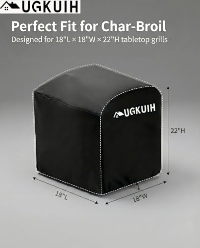 UGKUIH Grill Cover Fit for CharBroil Bistro Pro Tabletop Electric Grill, Table Top Cover Heavy Duty 600D Waterproof, Compatible with CharBroil Models 25302150 25302149 25302162 Tabletop Grill Cover — view 2