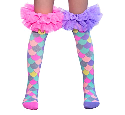 Mermaid Frills Socks, Gorgeous Knee-High Socks With Fluffy Frills & Glitter
