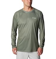 Columbia Men's Super Terminal Tackle PFG Super Fade Long Sleeve, Cypress/Fish Hooks Super Fade, X-Small