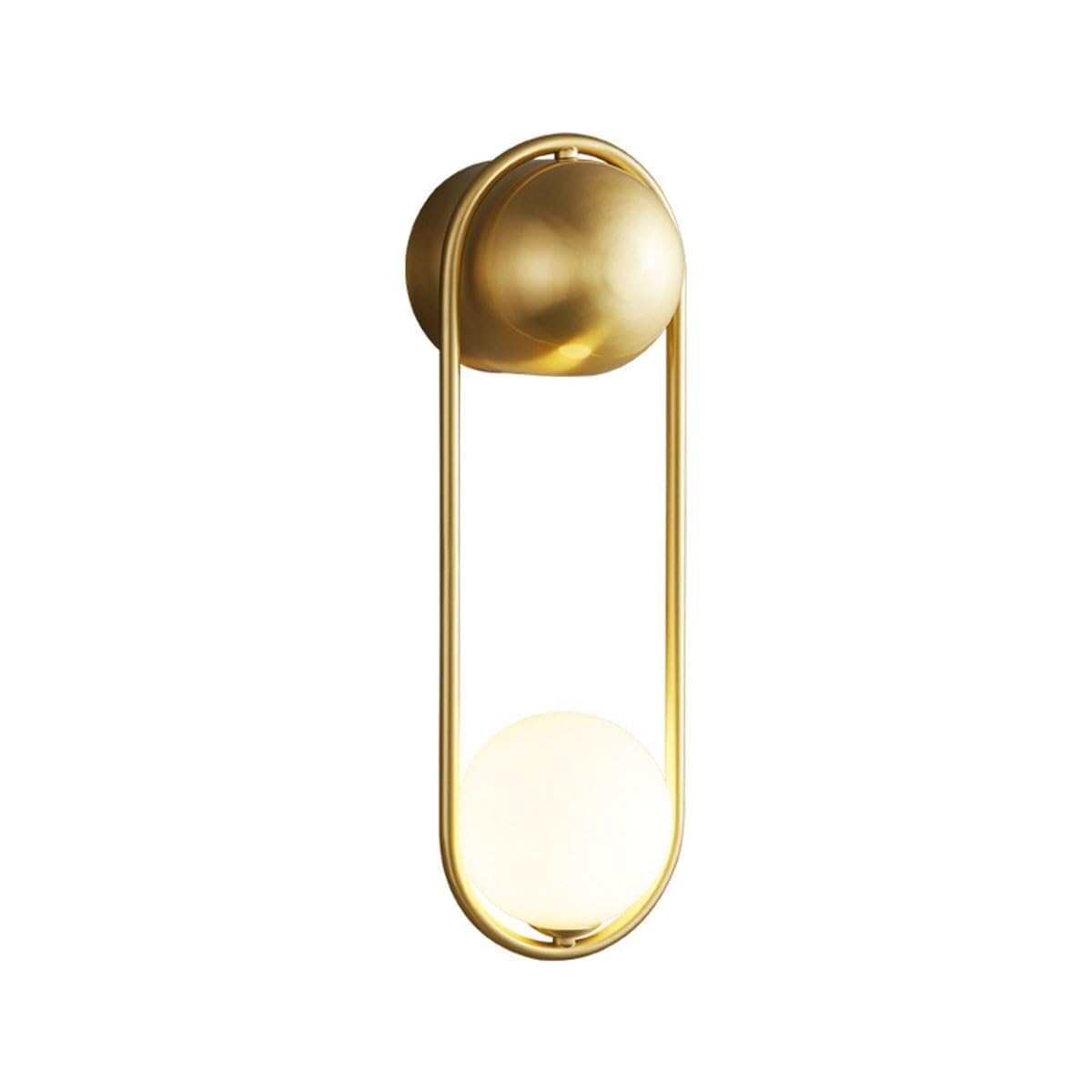 HPTHLY Wall Sconce Globe Brass Glass Wall Light For Bedside, Bathroom Vanity White Glass Lampshade Wall Lamp - G9 Socket, Living Room Bedroom Bar Wall Lighti(Color-D)