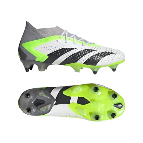 ADIDAS Accuracy.1 Soft Ground Cleats, Cloud White/Core Black/Lucid Lemon, US 10 M