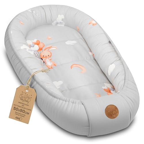 Réducteur de Lit Bébé 90x50cm en Coton, Cocon polyvalent pour Nid d'Ange Couffin et Naissance pratique et léger idéal pour le transport parfait pour...