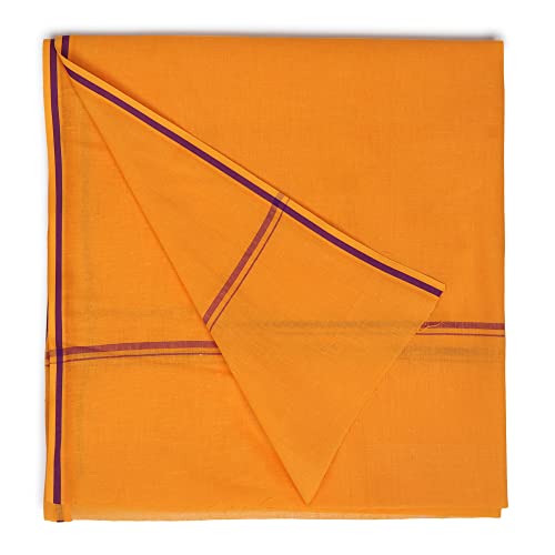 Image of Cotton Skin Friendly Summer Shrink Proof Bath Towel Pure Cotton Gamcha Soft 100% for Men Boys All Purpose Living Handloom (Mustard Pack of 4)