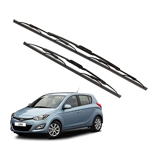 Image of Kylo Windshield Wiper for I20 / Conventional and Traditional Metal Type Windshield Water Repellency Scratch Proof Metal Wiper Blades Suitable for I20 (Driver Side - 24 inch, Passenger Side - 16 inch)