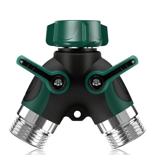 2-Wege Y Verteiler mit Absperrhähnen Gardena Schlauch Zubehör für Gartenbewässerung, 3/4 Zoll auf Waschmaschine, Küche, Garten, Rasen Wasserhähne 2way Schlauchverbinder 2 Way Y Distributor