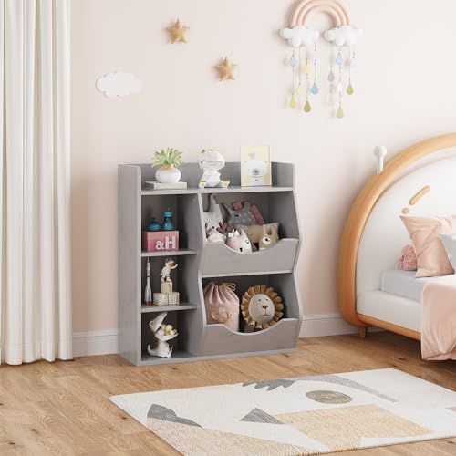 GarveeHome Kids Toy Storage Organizer, Children Bookcase with Storage Cubbies, Toddler Toy Shelf for Playroom, Living Room, Nursery