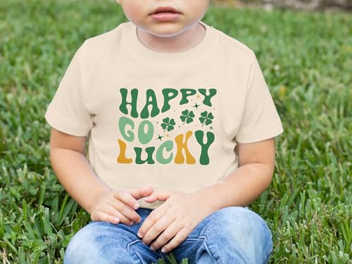 St Patrick's Day Kids Shirt Happy Go Lucky T Shirt Lucky Graphic Shirts for Toddler Baby Girl Short Sleeve Tops3