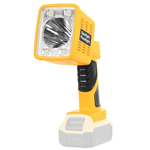 16W Cordless LED Work Light for DeWalt 20V Battery, 1600LM Portable Handheld Flashlights Tool with USB Port and 90 Degree Pivoting Head for Camping, Fishing, Car Repairing,Emergency(Tool Only)