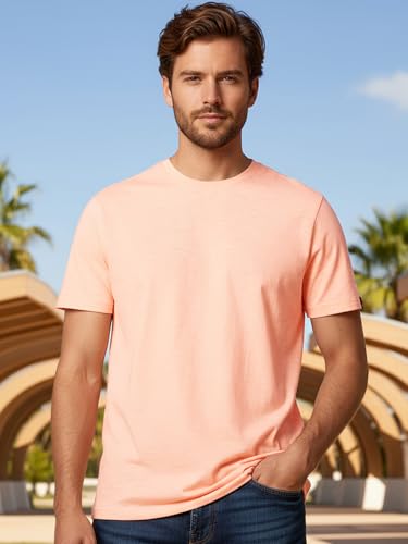 Image of Bewakoof Men's Cotton Solid Regular Fit Half Sleeve Round Neck T-Shirt | Bewakoof Air 1.0 | Tshirt for Men Cotton| Casual Wear | Street Wear