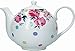 Mikasa Clovelly - Teiera bianca con motivo floreale e pois, 1 litro