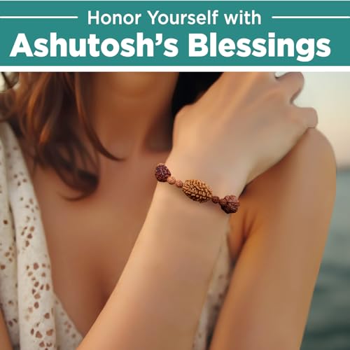 EDMIRIA Rudraksha Bracelet For Men & Womens 2 Face, 3 Mukhi, 4 Mukhi, 5 Face, 6 Mukhi, 7 Mukhi Himalayan Rudraksha Beads Wrist Band for Yoga, Meditation Healing