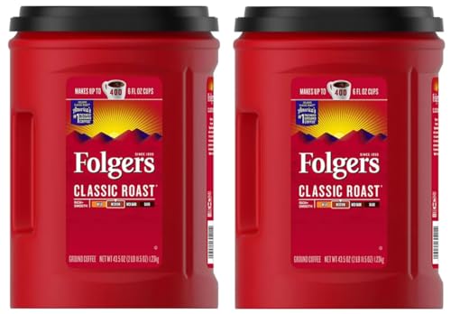 Folger Classic Roast Ground Coffee Medium Roast (43.5 oz.) - 2 Pack