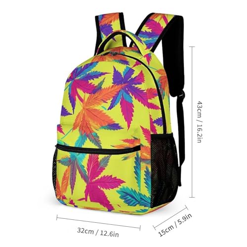 Colorful Weeds Rainbow Cute Backpacks Set Lightweight Lunch Bag Aesthetic Pencil Cases for Travel Work2