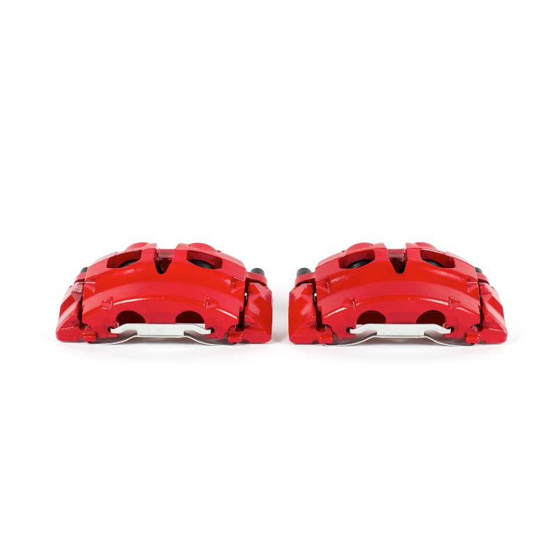 Image of PowerStop Front Red Powder Coated Brake Caliper Pair for Ford Expedition 2007-09 | Lincoln Navigator 2007-09 - High-Temp Brake Caliper Upgrade, S5060