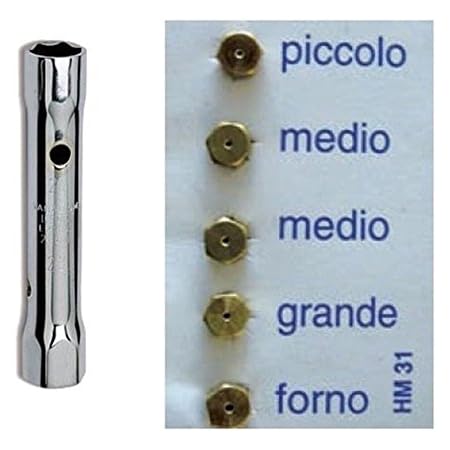 5 UGELLI + CHIAVE A TUBO 6/7 GAS METANO CUCINE GAS LOFRA FOSTER ELECTROLUX  2 MEDI : Amazon.it: Grandi elettrodomestici