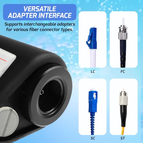 Image of Handheld Optical Fiber Microscope, 400x Fiber Optic Microscope LED Light Coaxial Illumination 2.5mm and 1.25mm Adapters Fiber Cable Microscope Detector