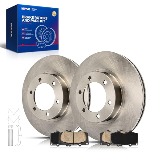 Image of KAX Front Brake Kit, OE Brake Rotors and Ceramic Brake Pads | Fits Toyota 4Runner 2003-2009, Lexus GX470 2003-2009, Automotive Replacement Brake Kit