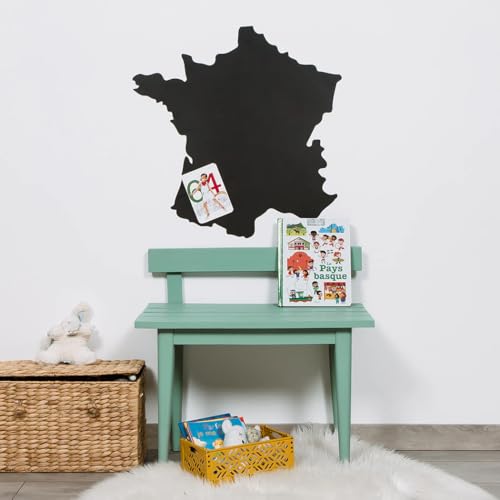 FERFLEX - tableau magnetique enfant - carte de france magnetique - deco murale avec bande magnetique adhesive repositionnable - vendu avec un jeu de forme...
