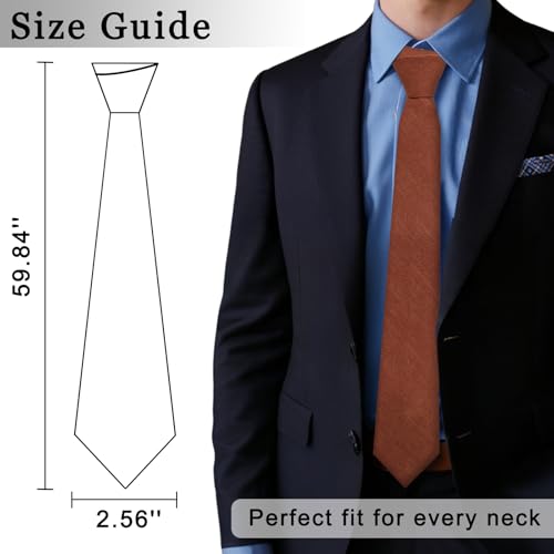 Image of Cotton Ties for Men Solid Color Skinny Tie Mens Necktie for Wedding Graduation Formal Dinner