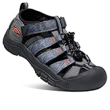 KEEN Newport H2 Closed Toe Water Sandals, Steel Grey/Black, 12 US Unisex Little Kid