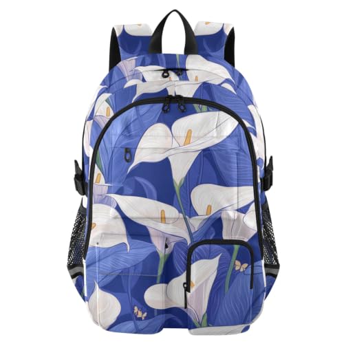 Mochila de trabajo para mujer Safaris Calla Lily azul contra impactos para portátil