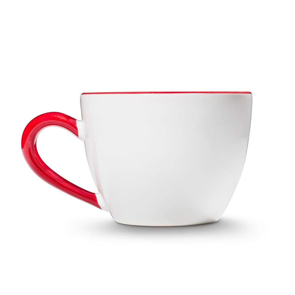 GMUNDNER KERAMIK Teetasse Maxima Füllmenge : 0.4 Liter rubinroter Hirsch Geschirr, handgemacht in Österreich